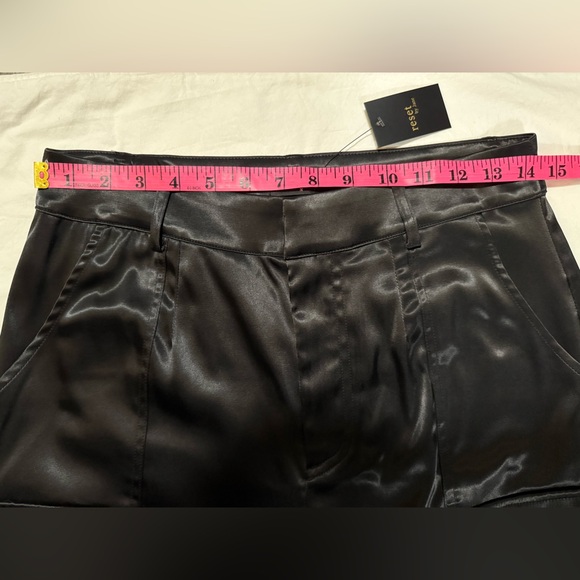 RESET By Jane Black Satin Cargo Wide Leg Pants Size Medium - Picture 9 of 13